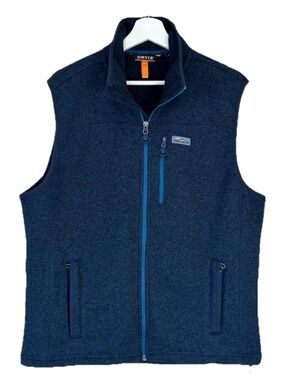 Orvis Navy and Teal Full-Zip Fleece Vest